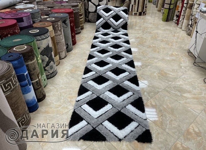 Тъкана пътека 3D SHAGGY GRANDE 400 black